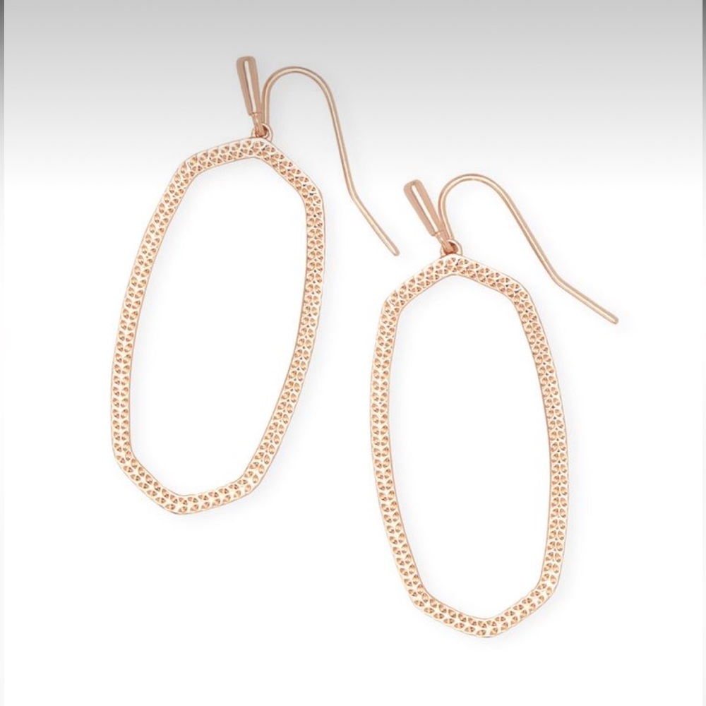 Kendra Scott Elle rose gold open frame earrings